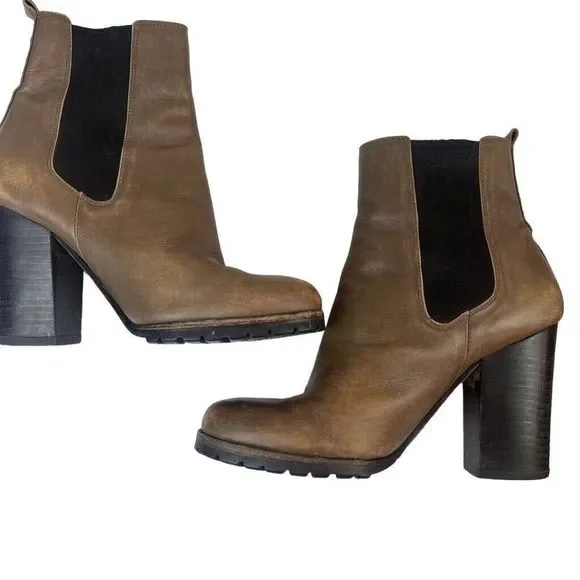 Coach Chelsea Boot Odelle Leather Tan Stretch Ankle Pull On 5.5 - Picture 8 of 10